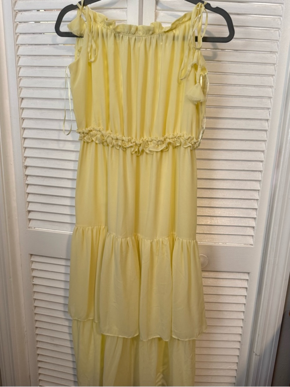 EVIE Yellow High-Low Ruffle Summer Dress - Picture 7 of 10